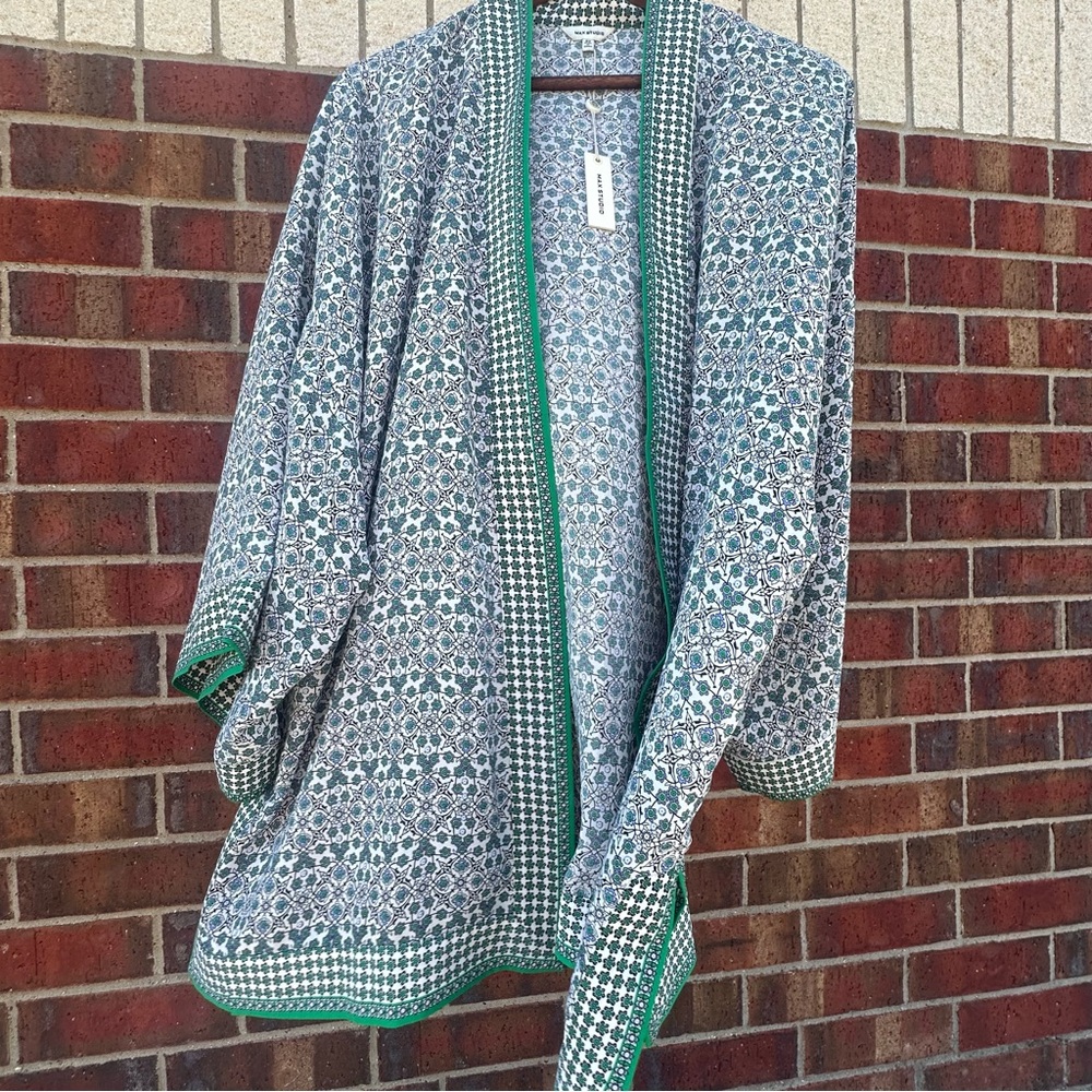 NWT Max Studio Coverup Caftan Cardigan Beach Swimsuit Vacation Travel Resort